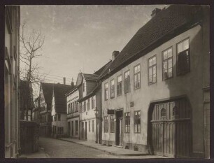 Ferdinand Freiligraths Geburtshaus: Unter der Wehme Nr. 5; Christian Dietrich Grabbes Sterbehaus: Unter der Wehme Nr. 7. Detmold. Unter der Wehme. Papierabzug