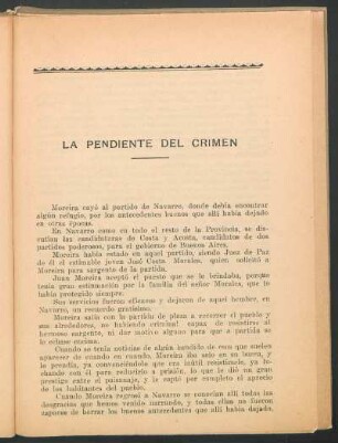 La pendiente del crimen