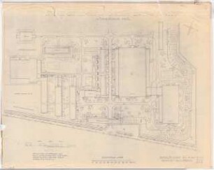 Gartenanlage Werksgelände Flugmotorenwerke Ostmark, Brünn (?): Lageplan nördlicher Teil 1:500