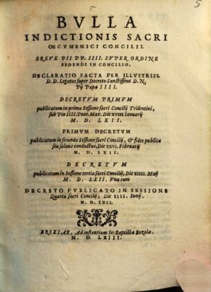 Bvlla Indictionis Sacri Oecvmenici Concilii