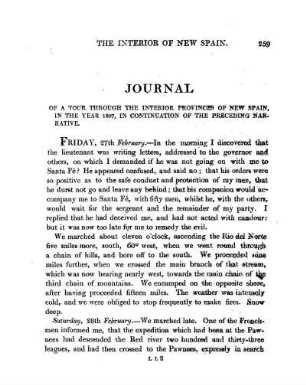 JOURNAL OF A TOUR THROUGH THE INTERIOR PROVINCES OF NEW SPAIN