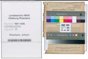 Entnazifizierung Johann Deselaers , geb. 16.06.1872 (Landwirt)