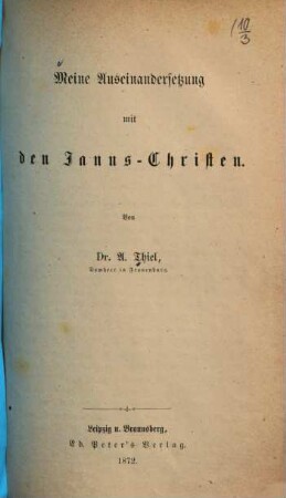 Meine Auseinandersetzung mit den Janus-Christen