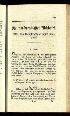 Neun u. dreyßigster Abschnitt. Von dem Geschlechtsunterschied überhaupt