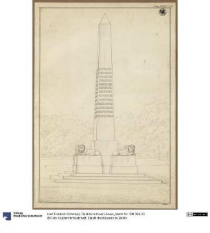 Obelisk mit vier Löwen