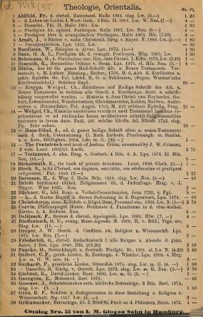 Catalog Nr. ... des antiquarischen Bücherlagers von L. M. Glogau Sohn in Hamburg : [Ab Nr. 34 auch m. d. Tit.:] Des Hamburger Antiquar, 55