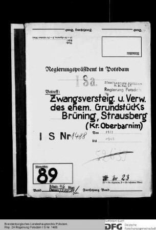 Grundstück des ehemaligen Eigentümers Franz Brüning in Strausberg, Dirschauer Straße 35, Grundbuch Strausberg Bd. 69 Bl. 1423