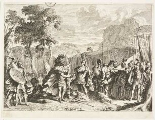 Ajax und Odysseus streiten um die Rüstung des Achill