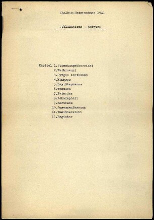Publikationsentwurf der Schrift über Chalkis