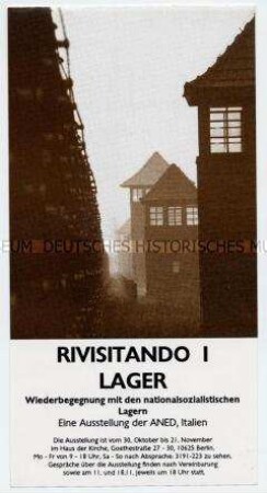 Einladung zur Eröffnung der Ausstellung "Rivisitando i Lager" in Berlin