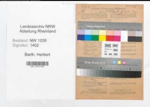 Entnazifizierung Herbert Barth , geb. 22.03.1916 (Bergmann)