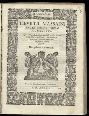 Tiburtio Massaino: Sacri modulorum concentus ...