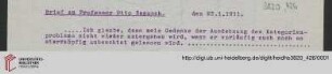 Heid. Hs. 3820,426: Brief von Emil Lask an Otto Baensch