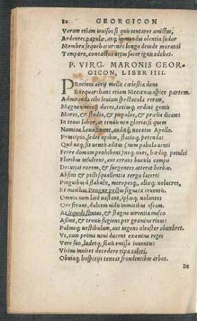 P. Virg. Maronis Georgicon, Liber IIII.
