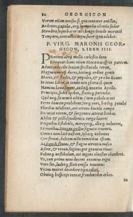 P. Virg. Maronis Georgicon, Liber IIII.