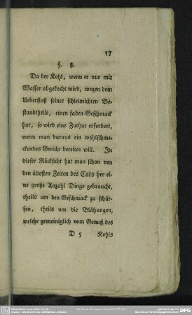 §. 8. Von den gesunden und ungesunden Zubereitungen des Kohls