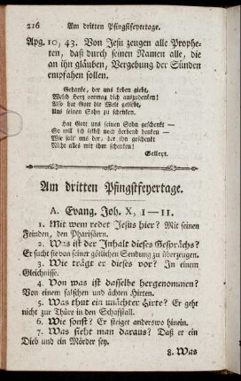 Am dritten Pfingstfeyertage.