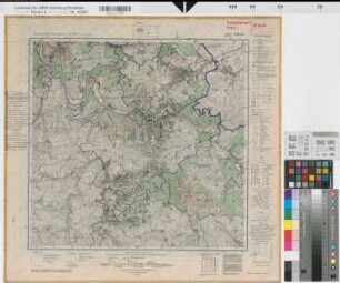 Katasteramt Altena - Kreis Altena, Meßtischblatt Altena 4712, Farbige Einzeichnung mit Namensliste