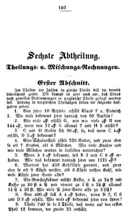 Sechste Abtheilung. Theilungen und Mischungen.