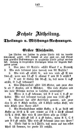 Sechste Abtheilung. Theilungen und Mischungen.
