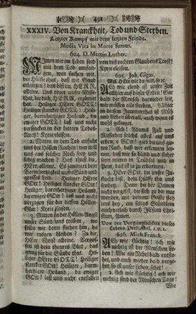 XXXIV. Von Kranckheit, Tod und Sterben.