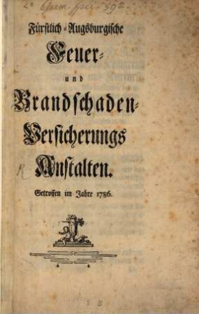 Fürstlich-Augsburgische Feuer-Anstalten