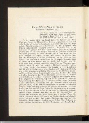 Die 4. Reserve-Jäger in Italien. November - Dezember 1917