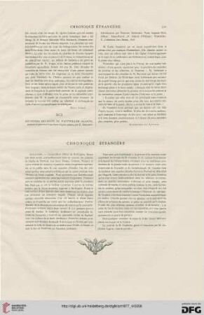 Chronique étrangère