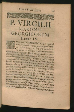 P. Virgilii Maronis Georgicorum Libri IV.