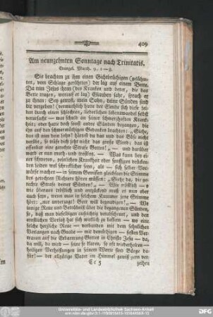 Am neunzehnten Sonntage nach Trinitatis.