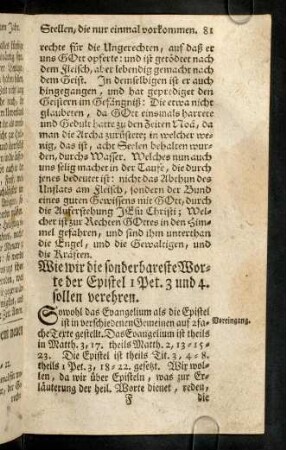 81-85, Wie wir die sonderbareste Worte der Epistel ...