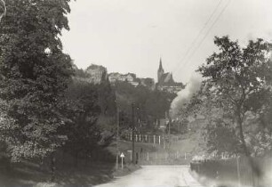 Leisnig, Stadtansicht : Leisnig. Stadtteilansicht mit Stadtkirche St. Matthäus vom Forsthaus von Südosten
