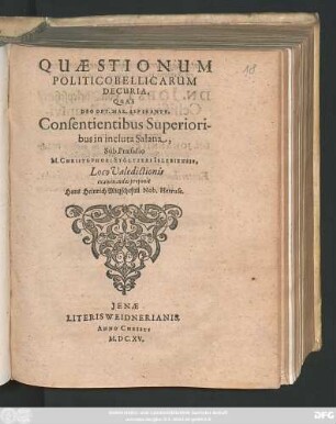 Quaestionum Politicobellicarum Decuria