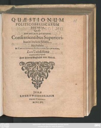 Quaestionum Politicobellicarum Decuria