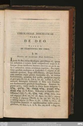 Caput I. De Existentia Dei Unius.