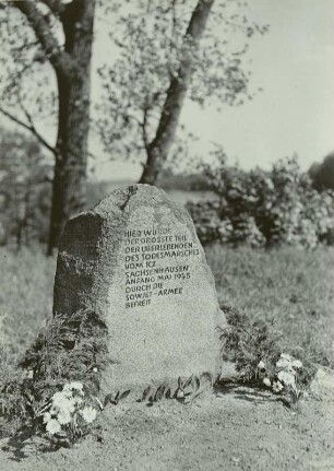 Gedenkstein für die Befreiuung der Überlebenden des Todesmarsches von Sachsenhausen durch die Sowjetarmee 1945