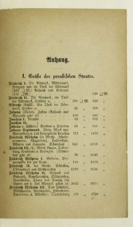I. Größe des preußischen Staates