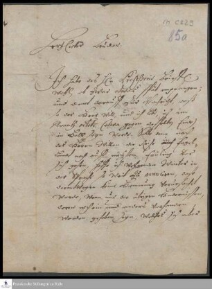 Brief von Anton Wilhelm Böhme an Heinrich Julius Elers.