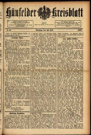 Ausgabe vom Dienstag, den 20. Juli 1897.