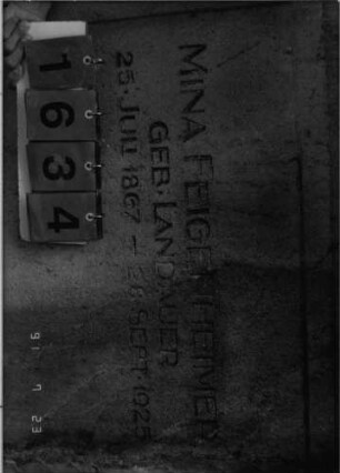 Grabstein 1634 [Hahn S. 66 Grab-Nr. 2287]: Grabstein 1634 (Detailaufnahme) [Hahn S. 66 Grab-Nr. 2287]