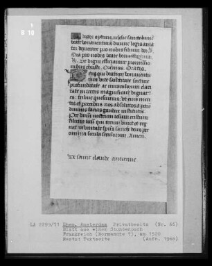 Blatt aus einem Stundenbuch, Textseite
