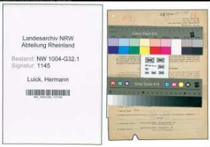 Entnazifizierung Hermann Luick , geb. 10.03.1880 (Platzmeister)