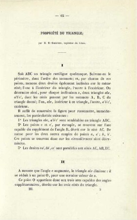 Propriété du triangle.