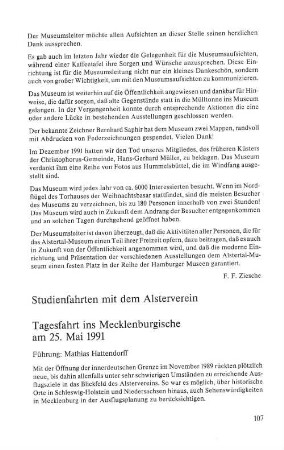 Studienfahrten mit dem Alsterverein