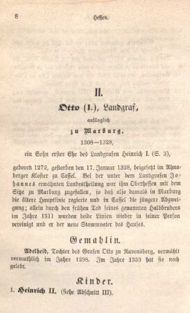 II. Otto (I.), Landgraf, anfänglich zu Marburg, 1308-1328