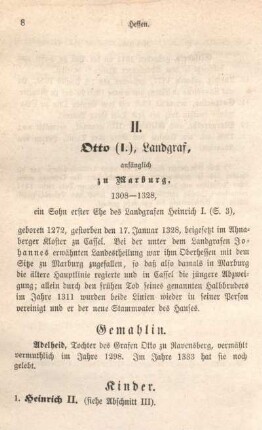 II. Otto (I.), Landgraf, anfänglich zu Marburg, 1308-1328