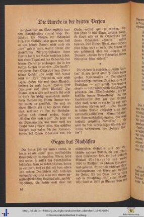 Die Anrede in der dritten Person.