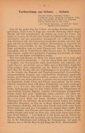 Vorbereitung zur Geburt - Geburt
