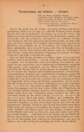 Vorbereitung zur Geburt - Geburt