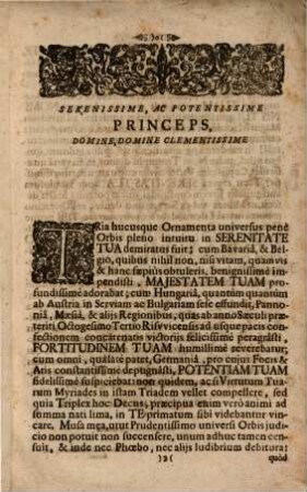 Carmen Militare In Castris Serenissimi ... Principis Maximiliani Emanuelis ... Mense Octobri Anno M.DCI ad Bavariæ Metropolin positis, revisis, illustratis, Decantatum